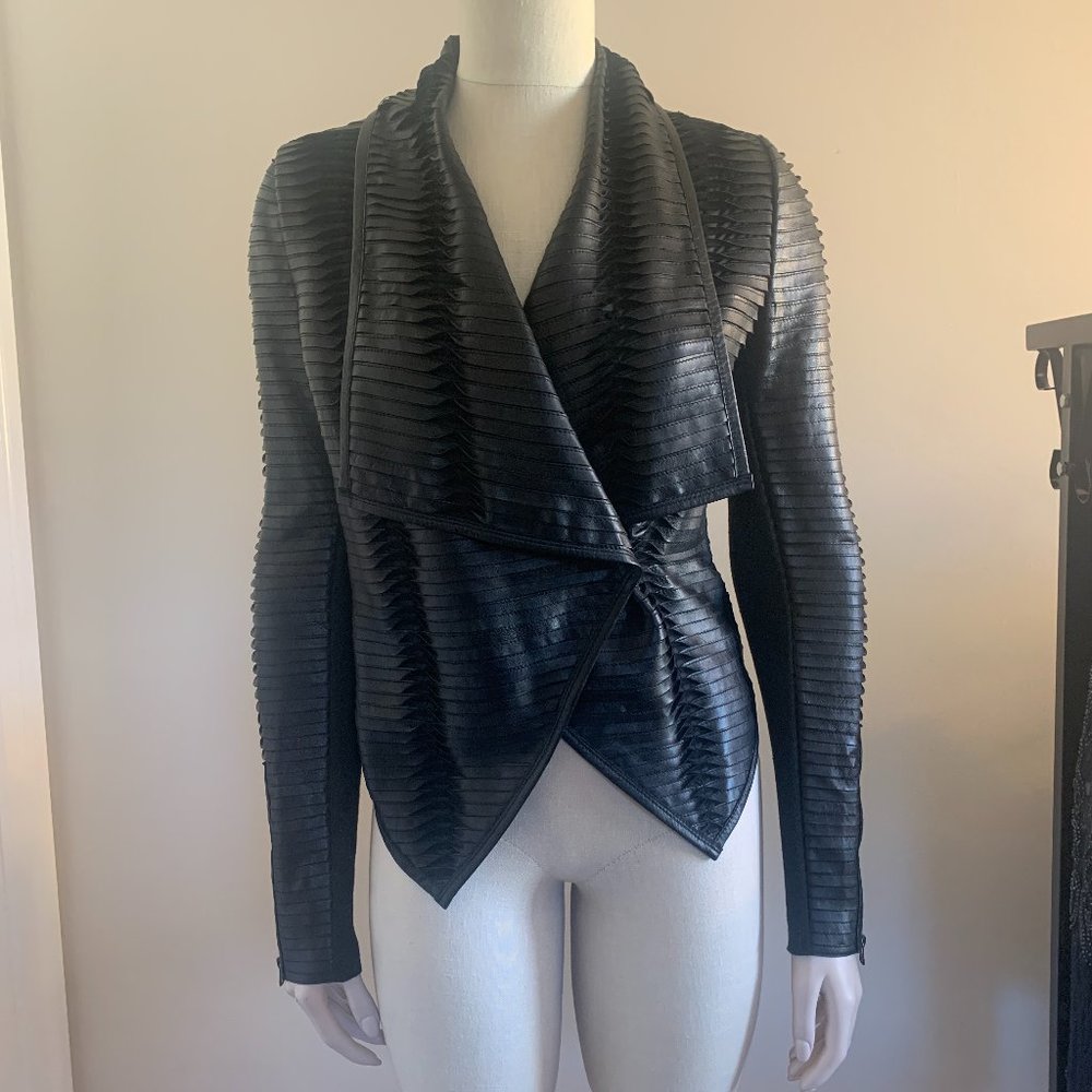 Faux Leather G.I.L.I. Striped Jacket